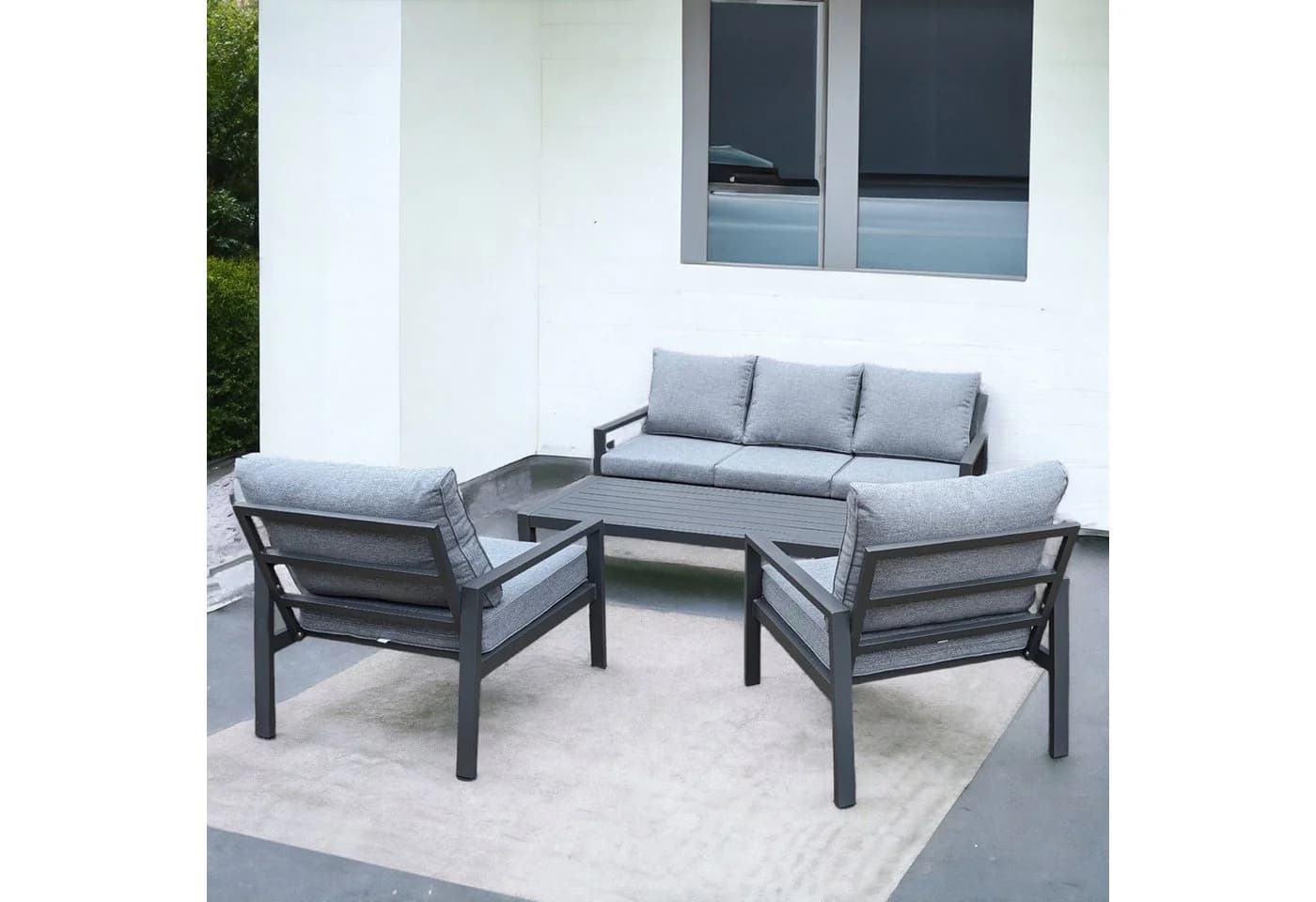 Osoltus Gartenlounge Set Haugesund 5-tlg. Grau Aluminium - Bild 5