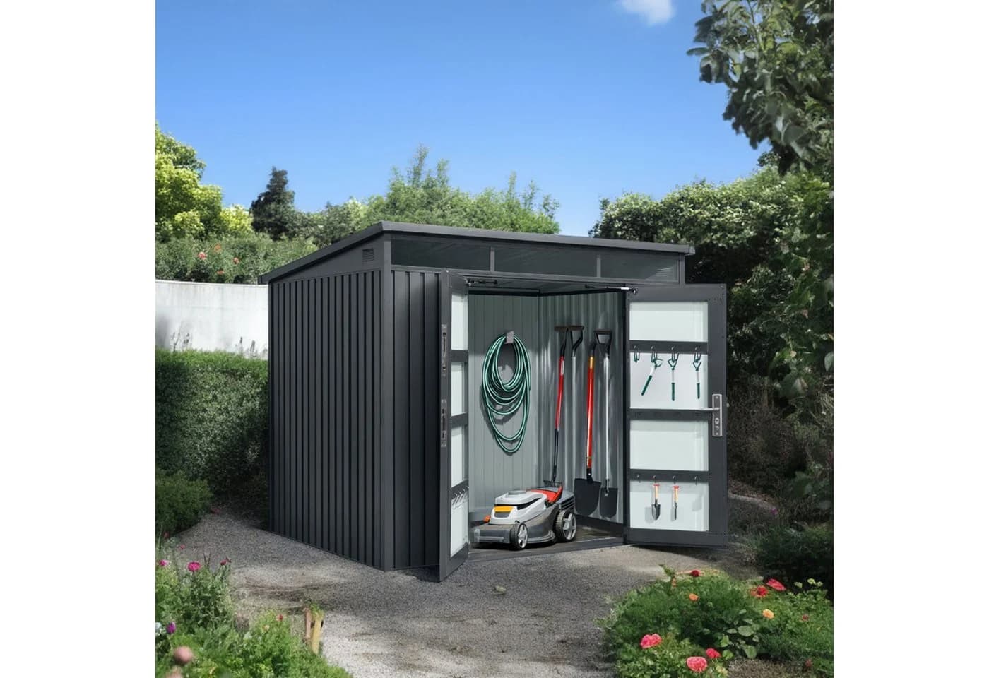 osoltus Premium Metall Gerätehaus Skylight 8 m² 280 x 300 cm