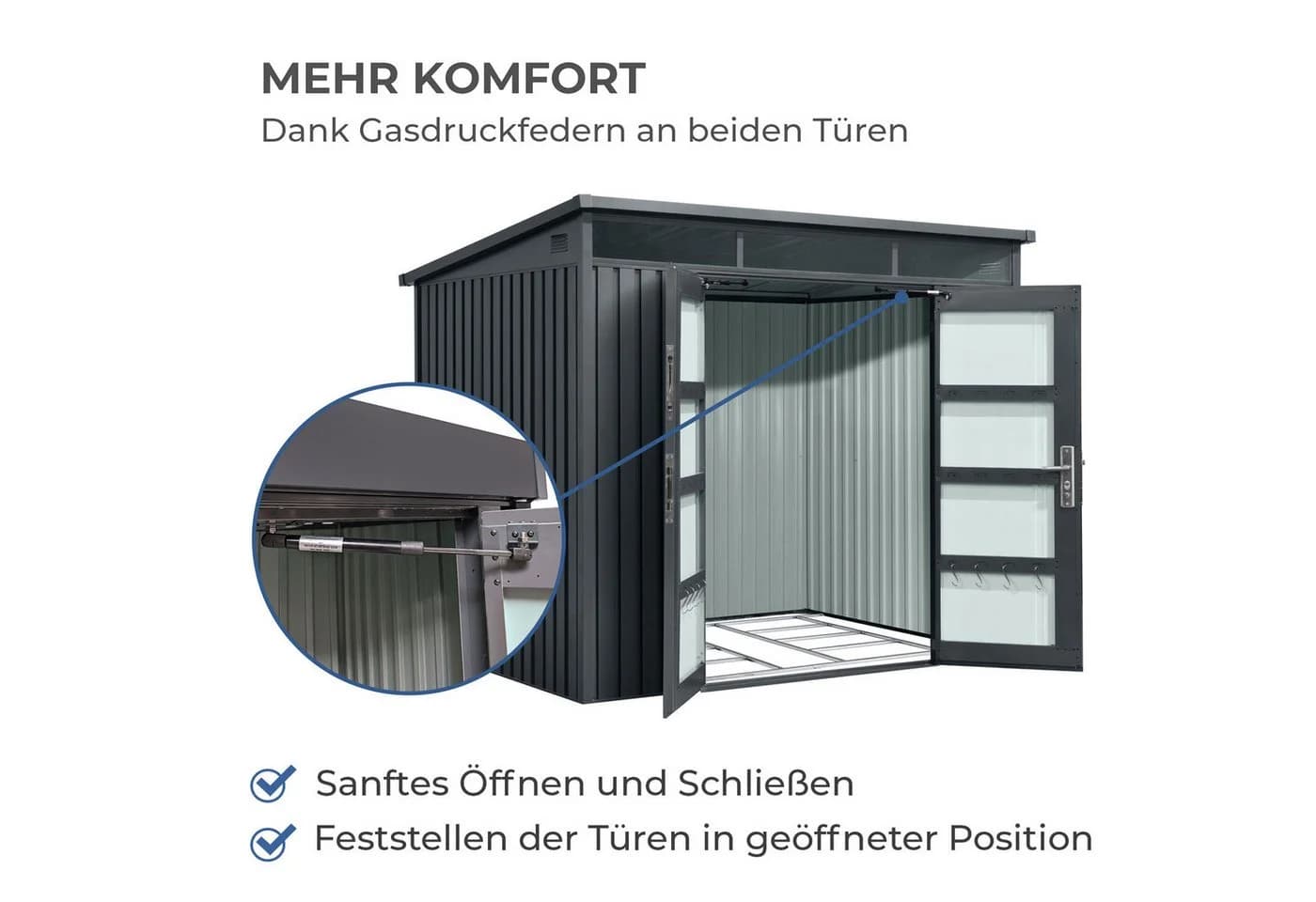 osoltus Premium Metall Gerätehaus Skylight 8 m² 280 x 300 cm - Bild 4