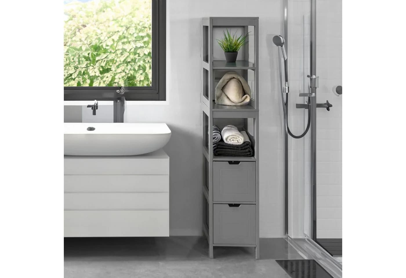 osoltus Badschrank 144 cm Grau - Bild 5