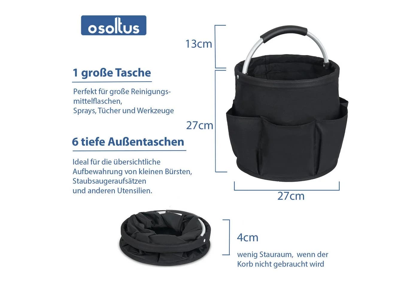 osoltus Organizer Kiste Faltbar Polyestergewebe Reinigungsmittel Werkzeugkorb - Bild 3