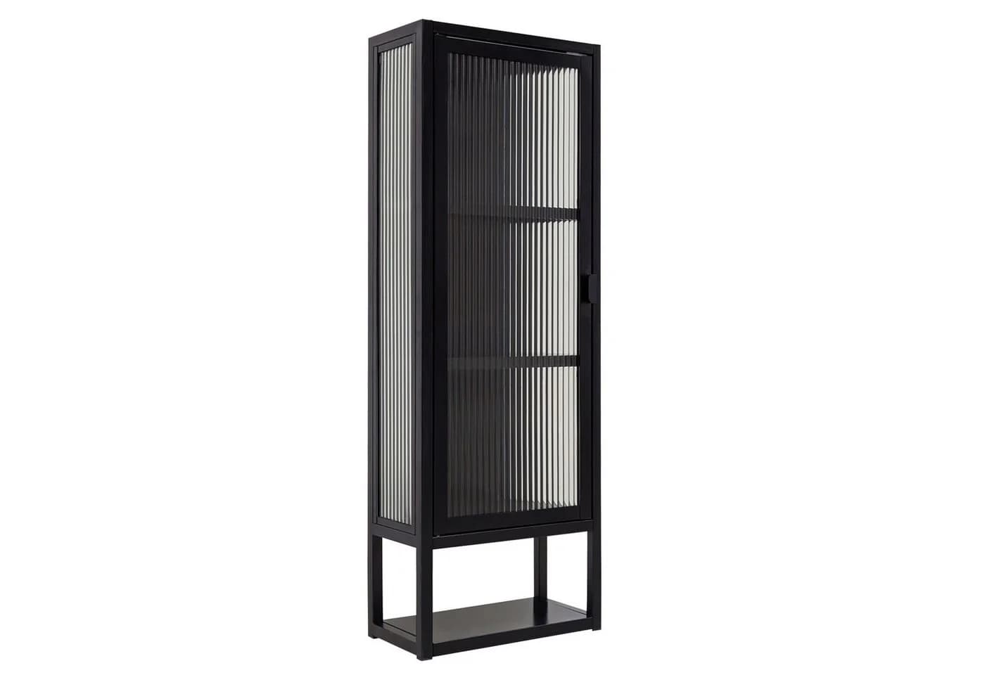 osoltus Wandschrank Riffelglas Stahl Regal cube Schwarz Industrial - Bild 2