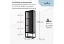 osoltus Wandschrank Riffelglas Stahl Regal cube Schwarz Industrial Bild 3