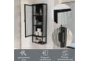osoltus Wandschrank Riffelglas Stahl Regal cube Schwarz Industrial Bild 4