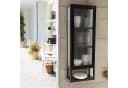 osoltus Wandschrank Riffelglas Stahl Regal cube Schwarz Industrial Bild 5