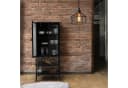 osoltus Cube Vitrine Schrank Riffelglas Stahl Schwarz Industrial Bild 1