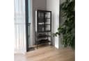 osoltus Cube Vitrine Schrank Riffelglas Stahl Schwarz Industrial Bild 4