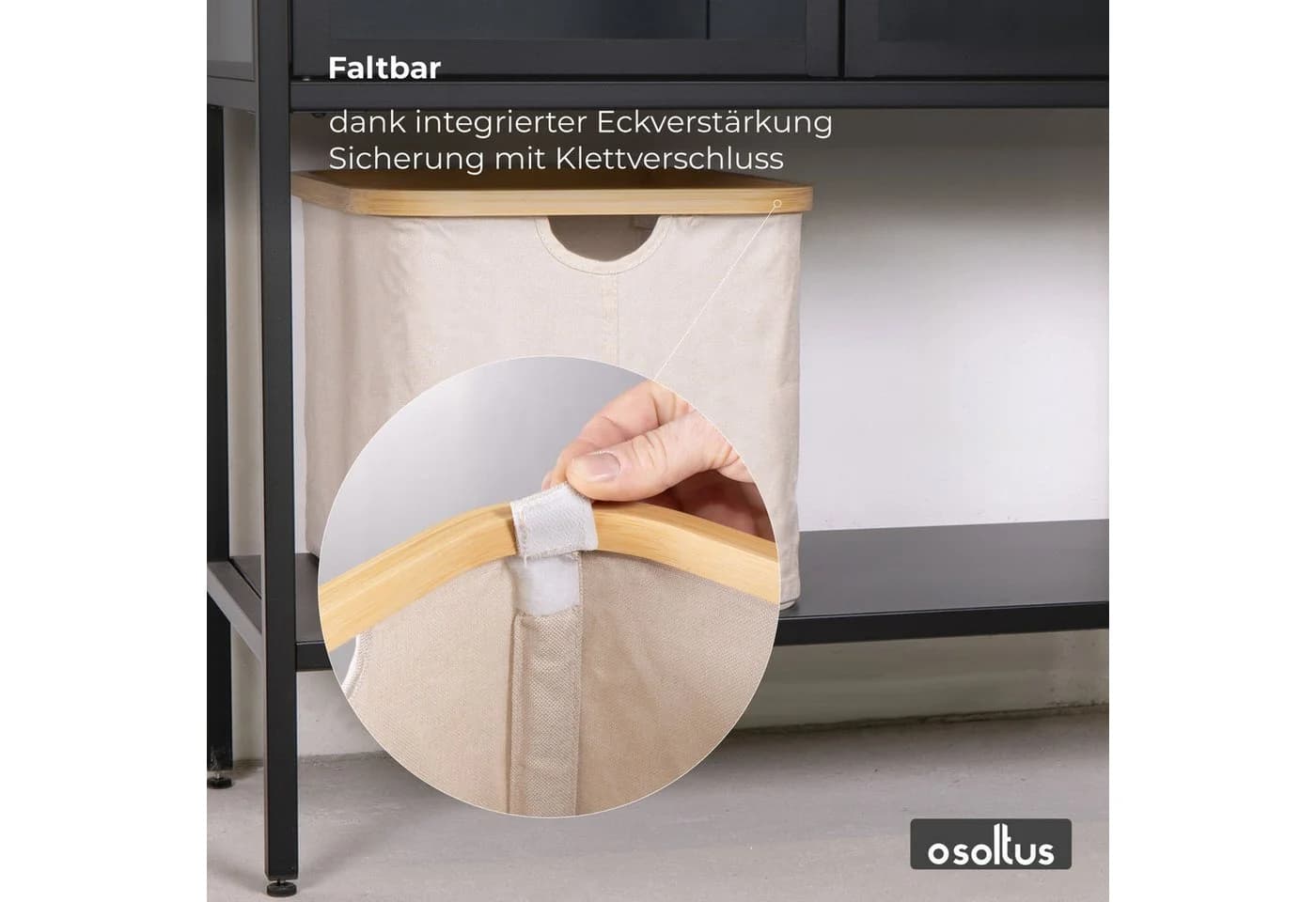 osoltus Faltbox Wäschekorb Bambus Beige 40 cm - Bild 4