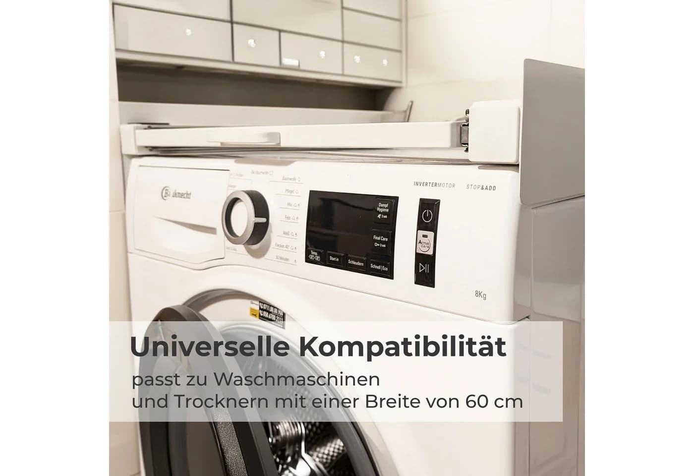osoltus Universal Verbindungsrahmen Waschmaschine / Trockner mit Teleskopauszug - Bild 4