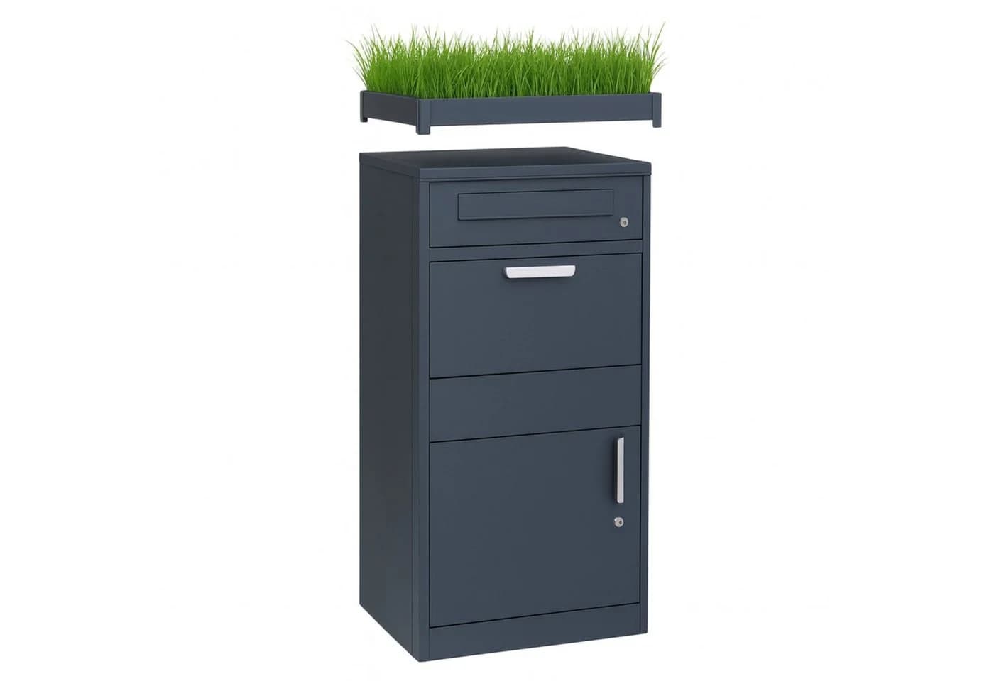osoltus Standbriefkasten Paketbox XL mit Pflanzdach anthrazitgrau - Bild 2