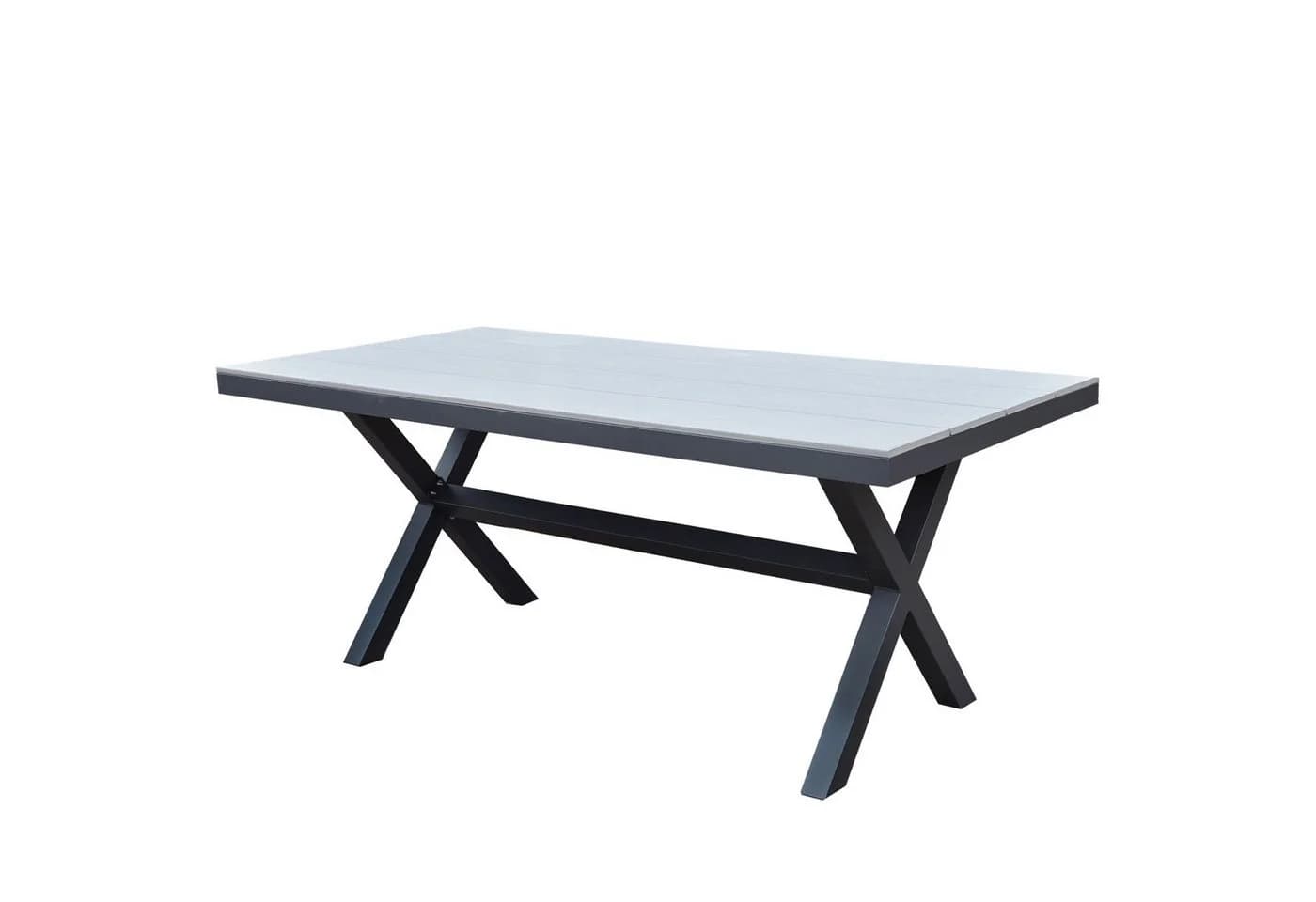 osoltus Gartentisch X Leg - Aluminium & Kunststoffholz - Anthrazit - 180x90x74cm - Bild 2