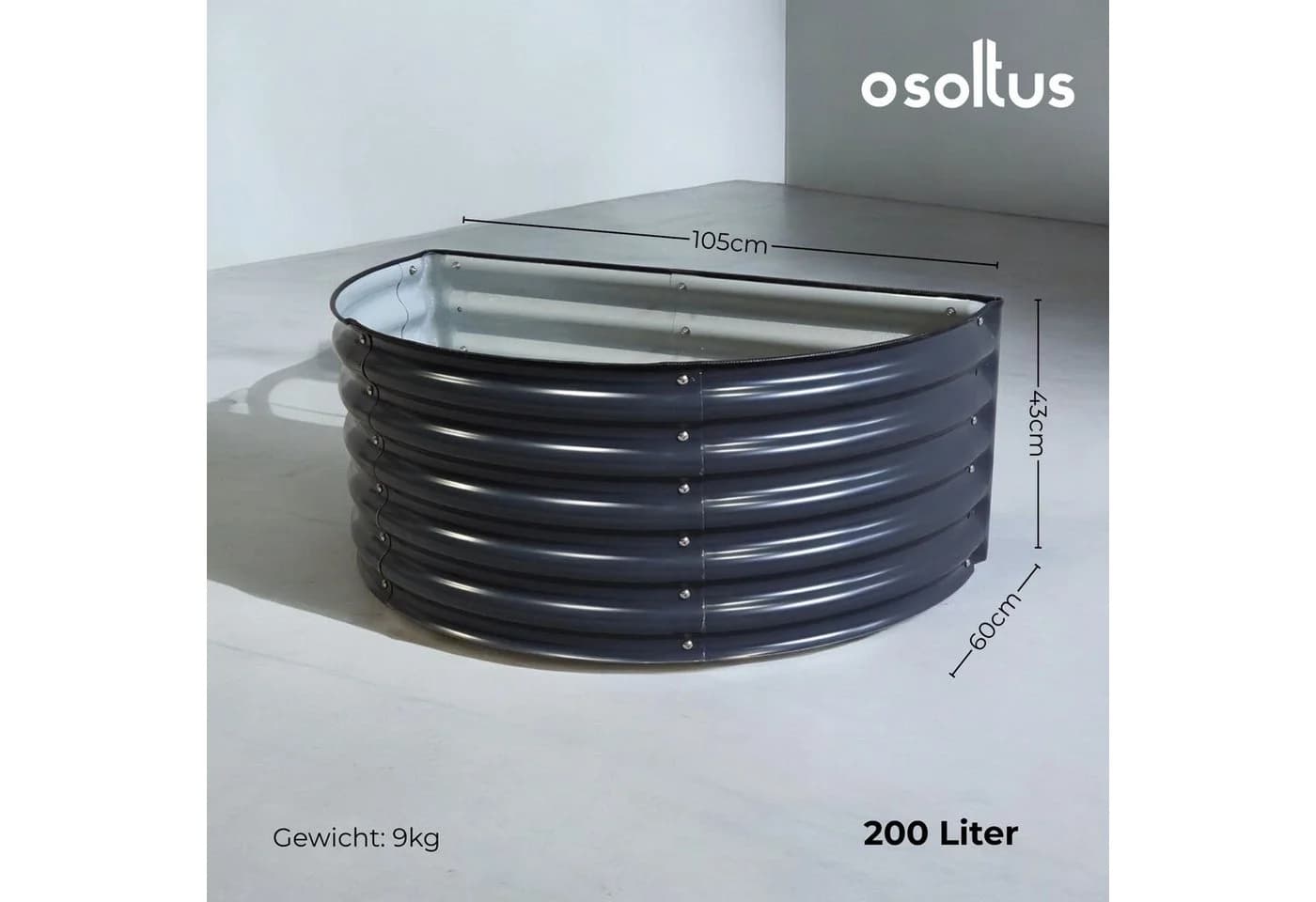 osoltus Hochbeet Gartenbeet Metall 105x60x43cm - Bild 3