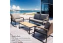osoltus Garten-Lounge-Set 4-tlg. Schwarz/Taupe Stahl & Kunststoff-Holz Bild 5