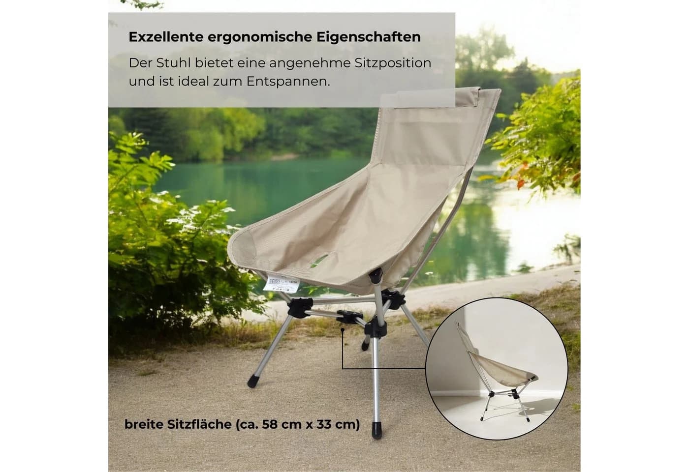 osoltus Ultraleichter Faltstuhl Campingstuhl mit Transporttasche - Bild 4