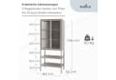 osoltus Vitrine Schrank Riffelglas Stahl Warm Grey Industrial Bild 3