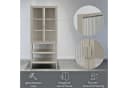 osoltus Vitrine Schrank Riffelglas Stahl Warm Grey Industrial Bild 5