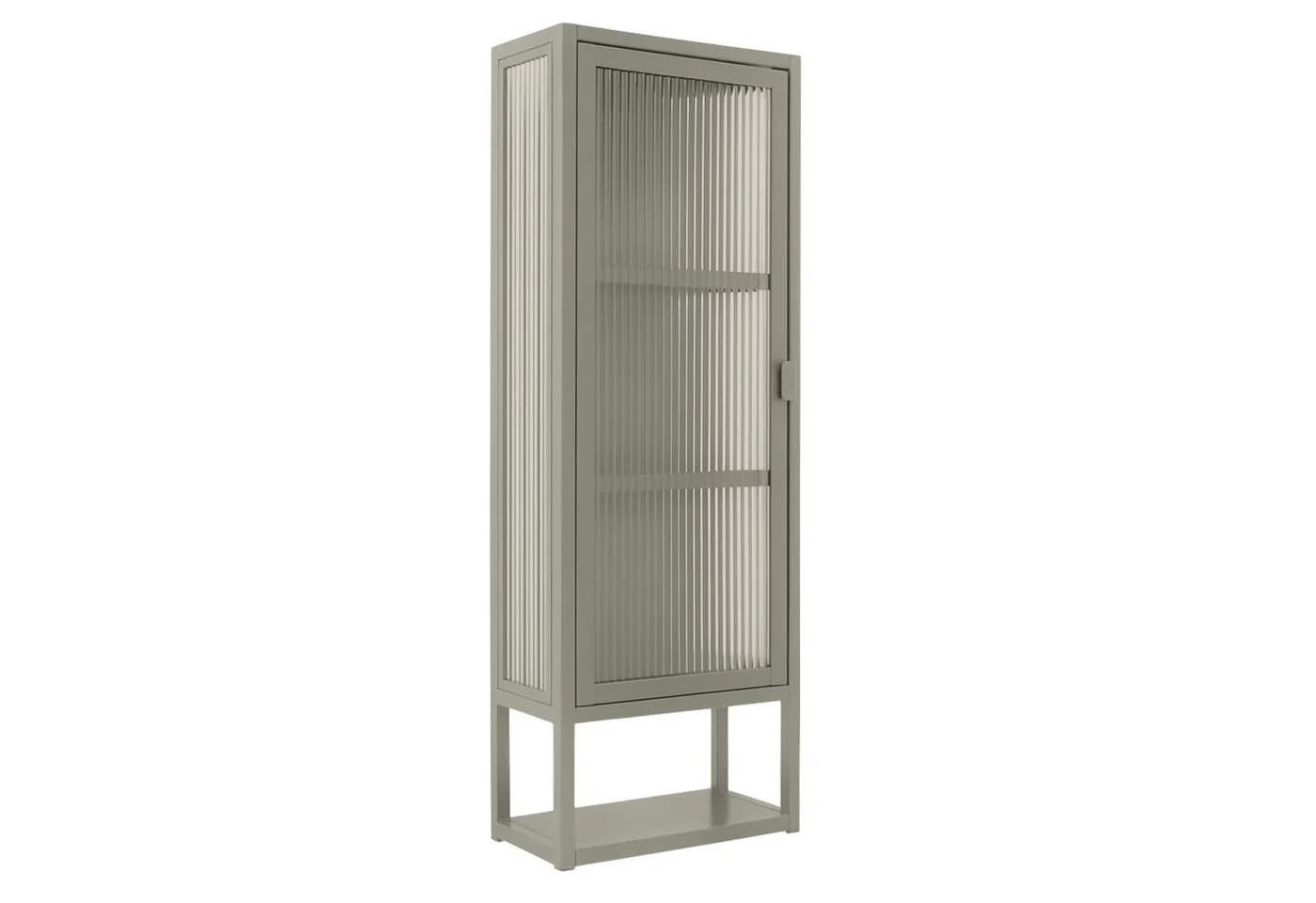 osoltus Wandschrank Riffelglas Stahl Regal cube Warm Grey Industrial - Bild 2