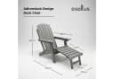 osoltus Canadian Deckchair Adirondack Stuhl mit Fußhocker HDPE Grau Bild 3