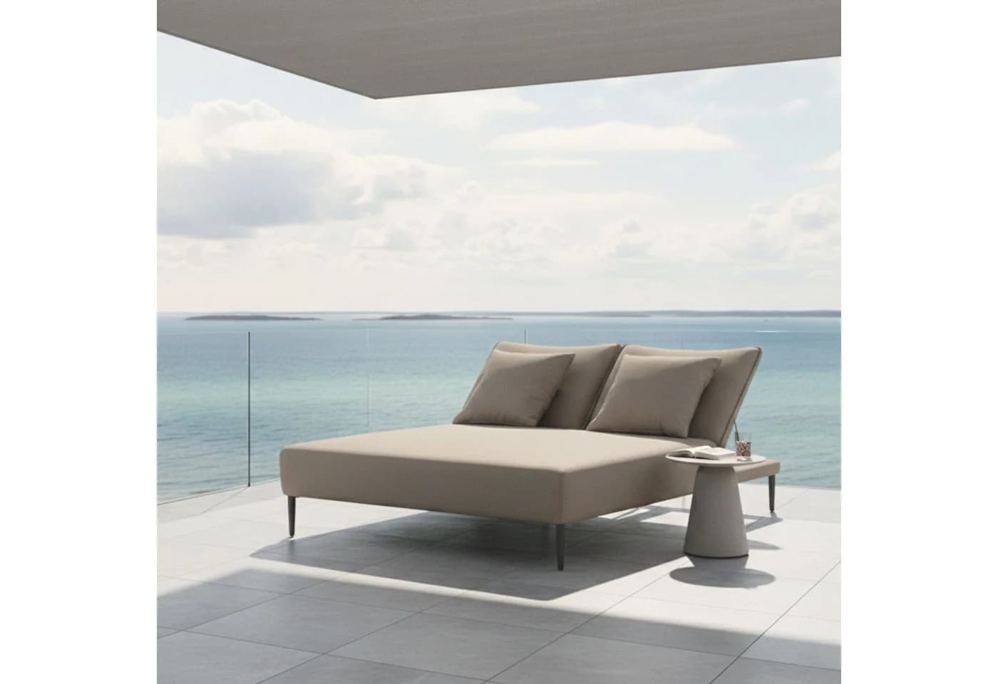 osoltus LIV Premium Daybed Doppel-Sonnenliege Olefin Aluminium