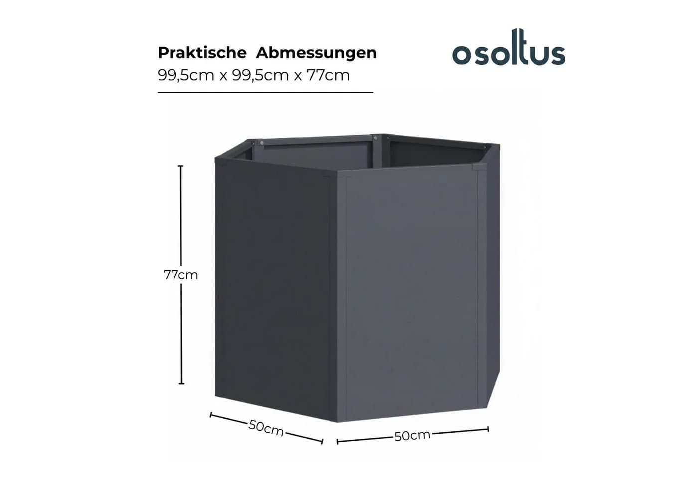osoltus Sechseck Hochbeet Metall verzinkt Anthrazit - Bild 3
