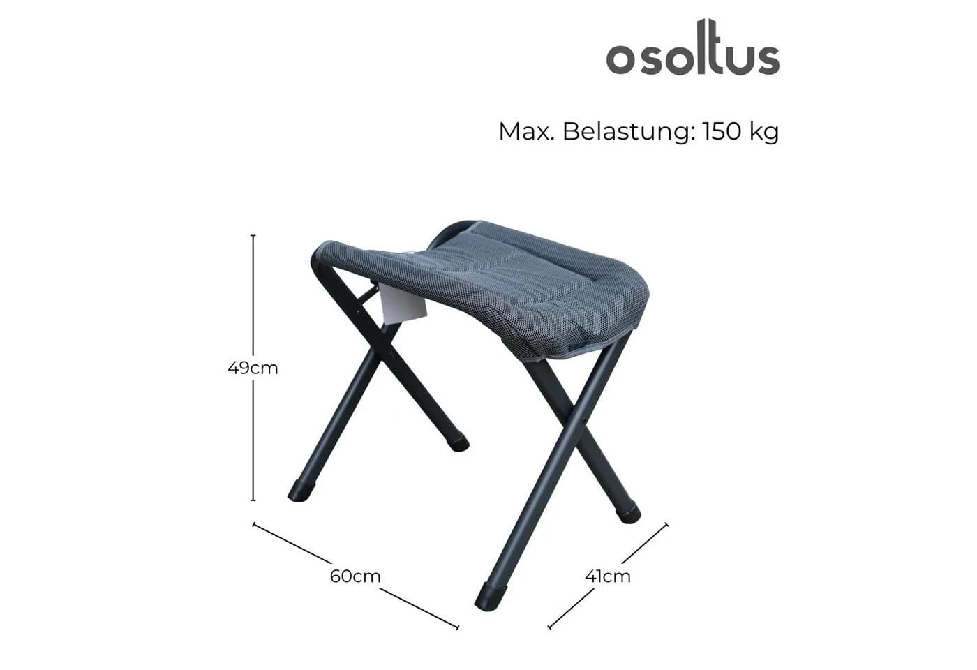 osoltus Alu Camping Hocker mit 3D Soft Touch grau - Bild 3