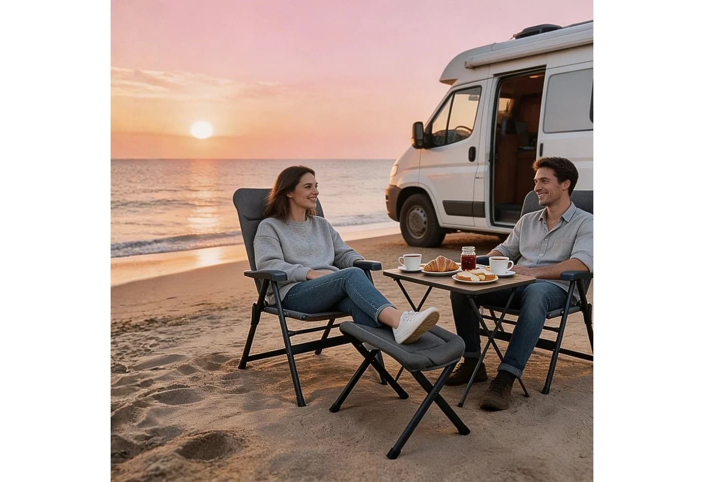 osoltus Alu Camping Hocker mit 3D Soft Touch grau - Bild 5