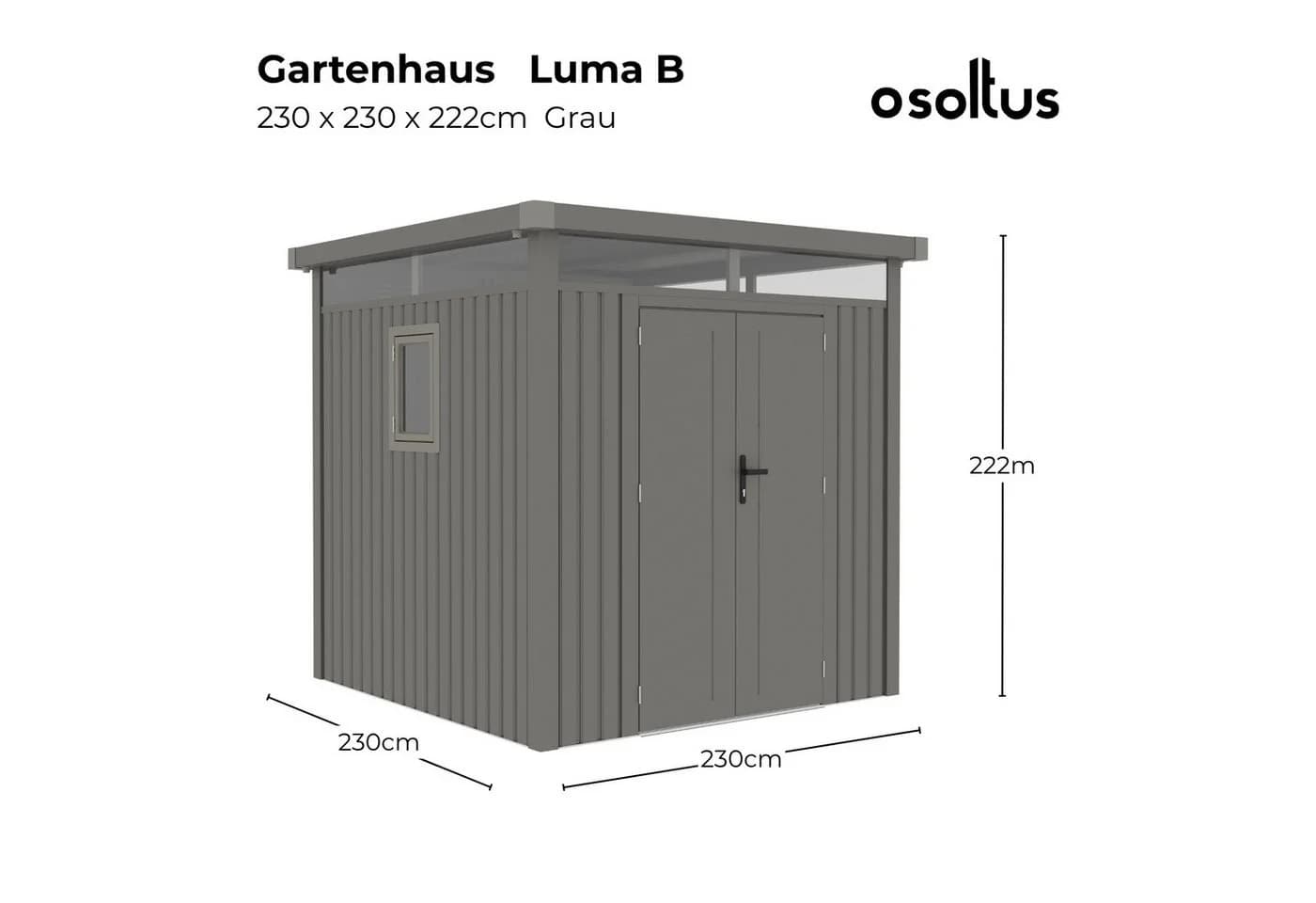 osoltus Metall Gerätehaus Luma B Grau mit Fenster - Bild 3