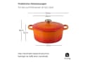 osoltus Gusseisen-Bräter 26cm 5,9L Emaille Orange Bild 3