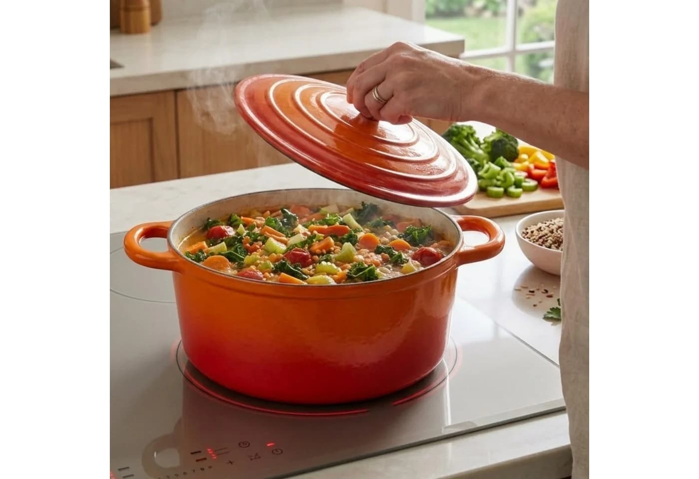 osoltus Gusseisen-Bräter 26cm 5,9L Emaille Orange - Bild 4