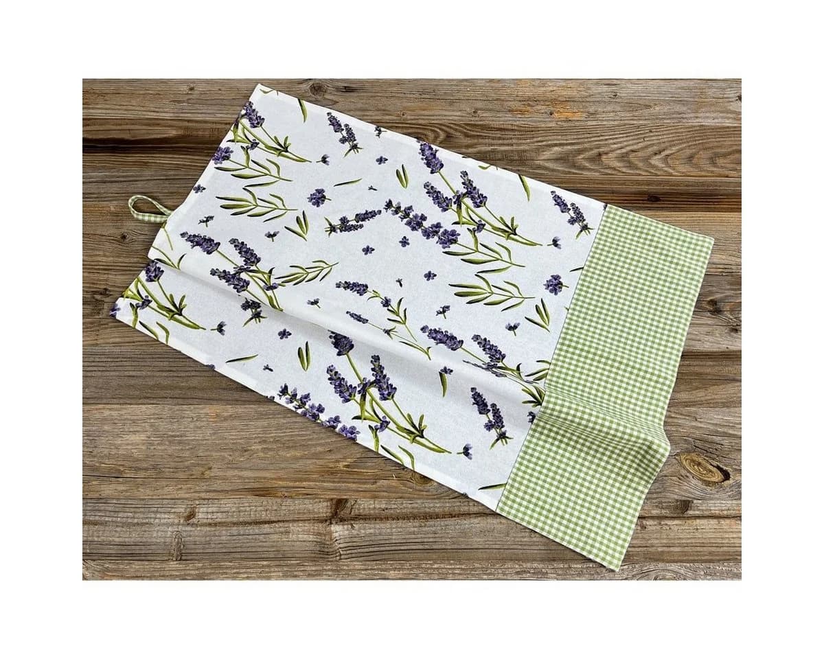 matches21 HOME & HOBBY Geschirrtuch LAVINA Baumwolle Lavendel Grün Karo