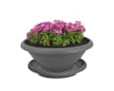 matches21 HOME & HOBBY Blumentopf Grau mit Untersetzer Wetterfest Bild 2
