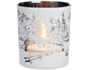 matches21 HOME & HOBBY Teelichthalter Glas Winter-Wald Weiß Ø 9 x 10 cm Bild 2