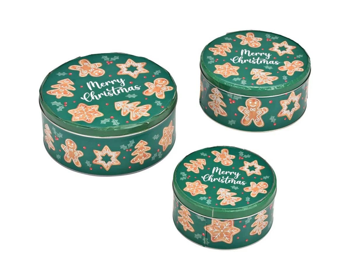 matches21 HOME & HOBBY Vorratsdose 3er Set Metall Grün Weihnachten - Bild 2