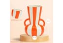 matches21 HOME & HOBBY Dekovase Blumenvase Bunt Gestreift Orange Weiß Keramik Bild 1