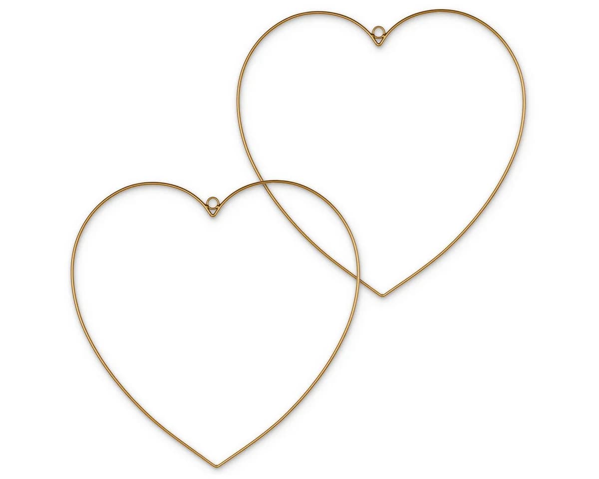 matches21 HOME & HOBBY Dekofigur Metall-Herzen 2er zum Aufhängen 40 cm gold - Bild 2