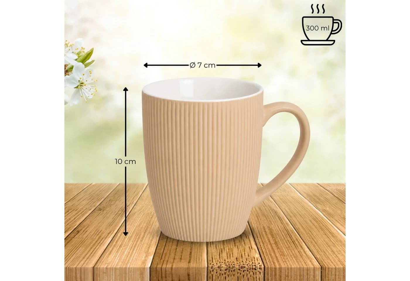 matches21 HOME & HOBBY Kaffeetassen 4er Set Modern Beige Grau Orange