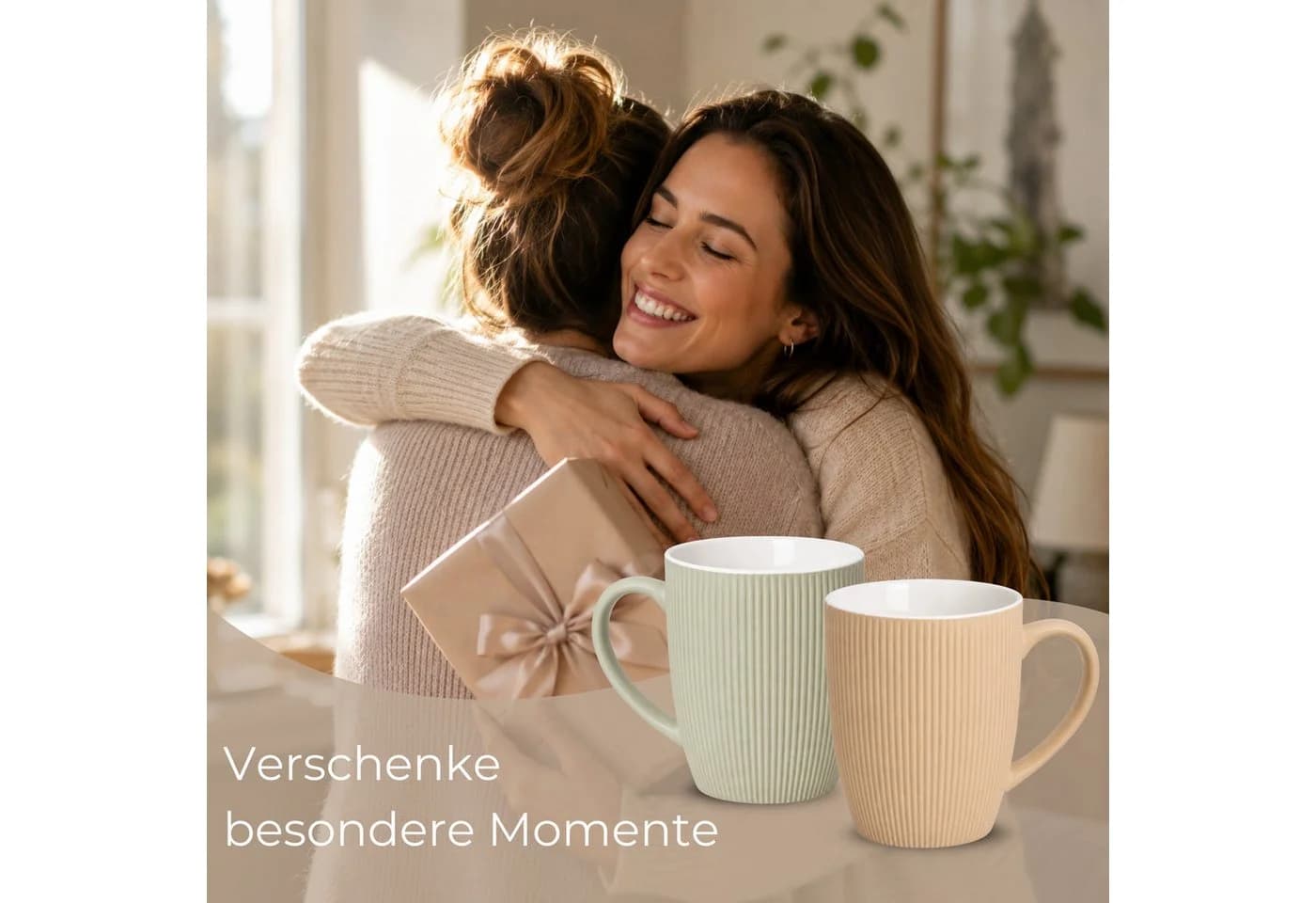 matches21 HOME & HOBBY Kaffeetassen 4er Set Modern Beige Grau Orange - Bild 5