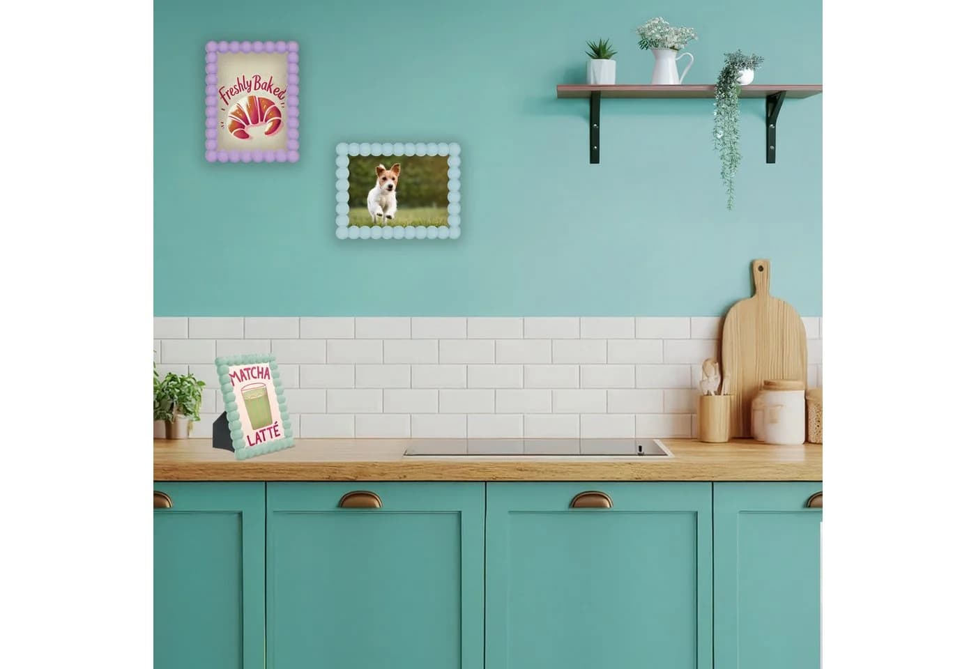 matches21 HOME & HOBBY Bilderrahmen 10x15 cm Pastelllila Bubble-Design