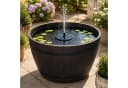 matches21 HOME & HOBBY Solar Brunnen Set 51 cm Schale Holzoptik Braun Bild 2