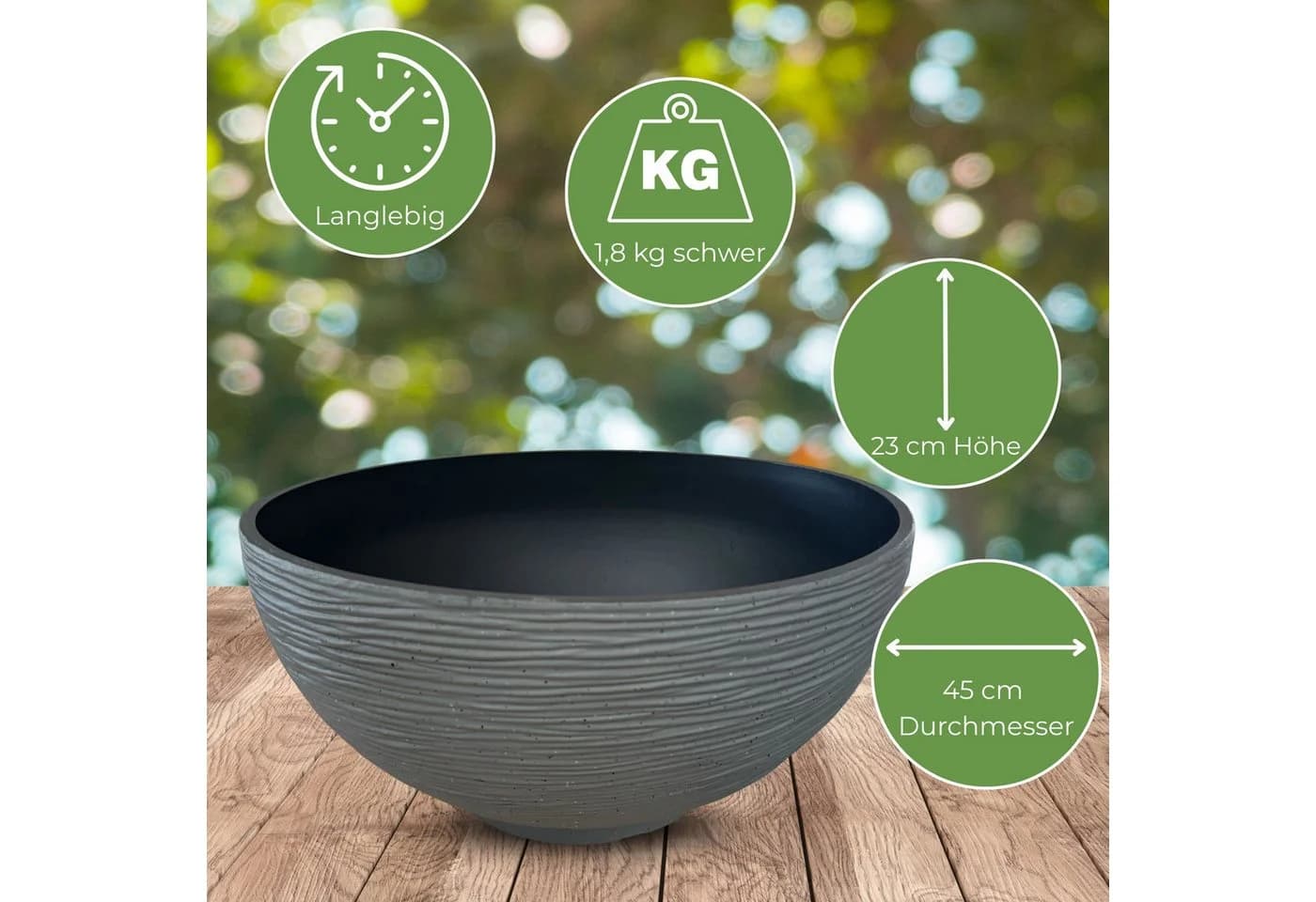 matches21 HOME & HOBBY Solar-Brunnen Set Grau 2-teilig