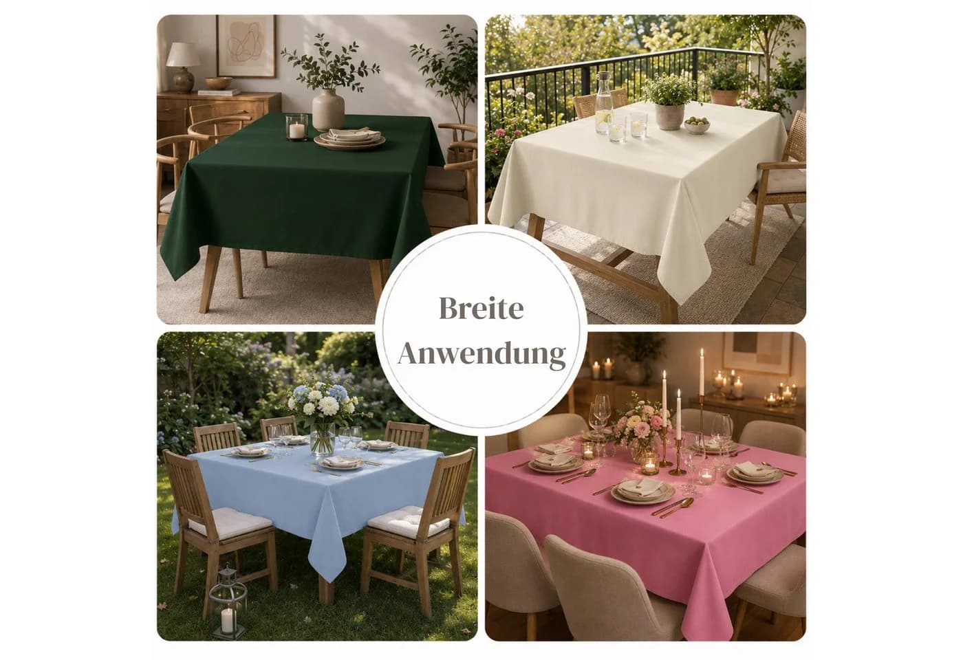 matches21 HOME & HOBBY Tischdecke Weiß Polyester Lotuseffekt - Bild 5