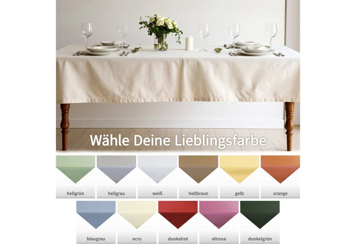 matches21 HOME & HOBBY Tischdecke Tischläufer Orange Waschbar Lotuseffekt - Bild 5