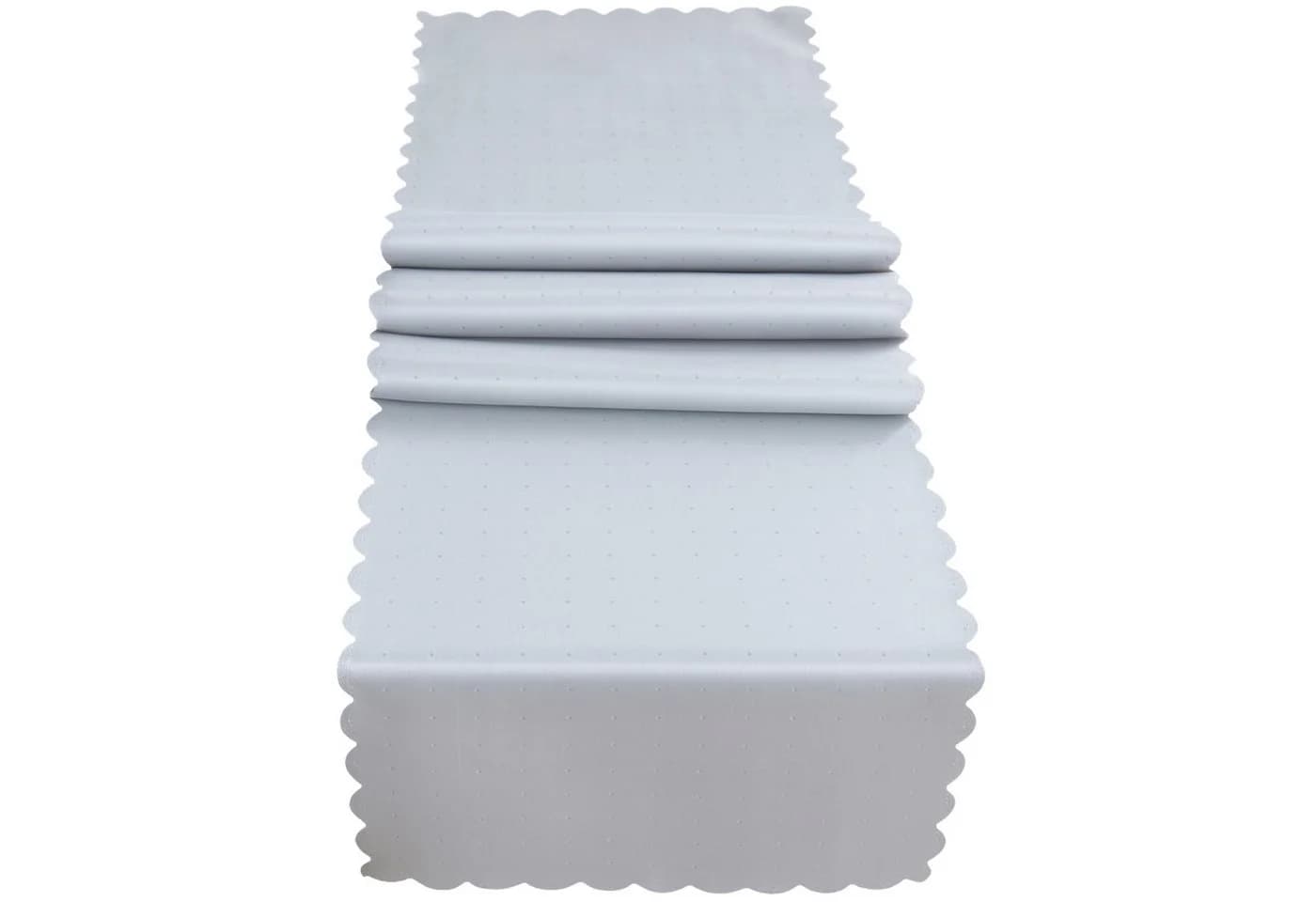 matches21 HOME & HOBBY Tischläufer Hellgrau Jacquard mit Wellenrand - Bild 2