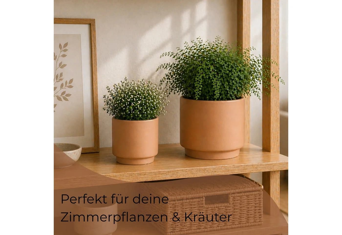 matches21 HOME & HOBBY Blumentopf 2er Set Keramik Sand - Bild 4