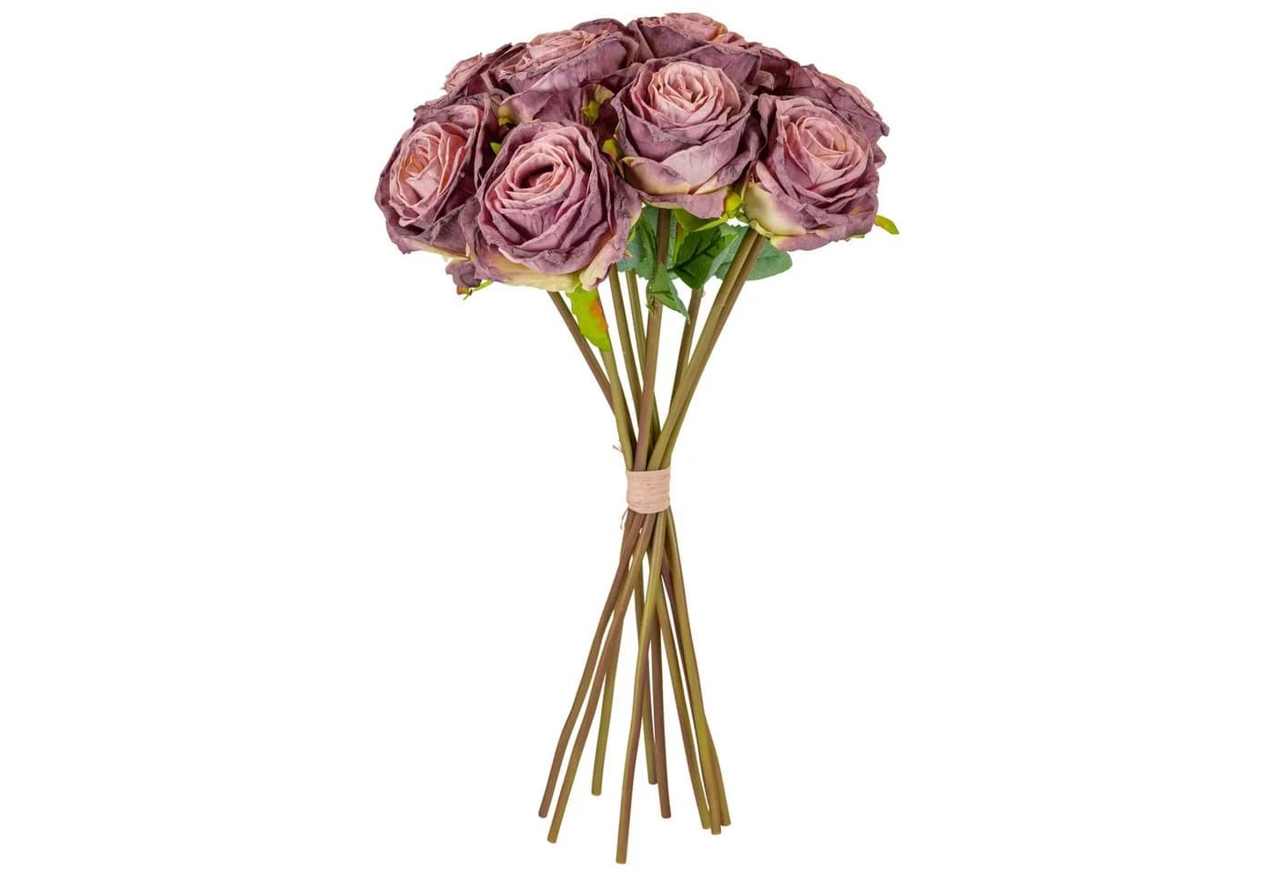 matches21 HOME & HOBBY Kunstblume Rosen Trockenoptik Beere/Lila 35 cm - Bild 2