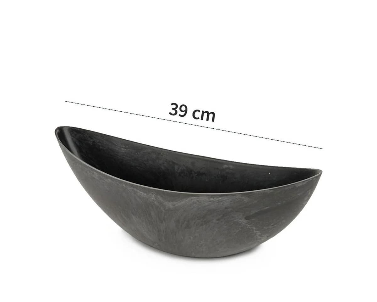 matches21 HOME & HOBBY Blumentopf Oval Schwarz 39 cm