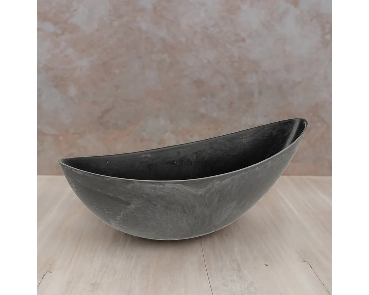 matches21 HOME & HOBBY Blumentopf Oval Schwarz 39 cm - Bild 3