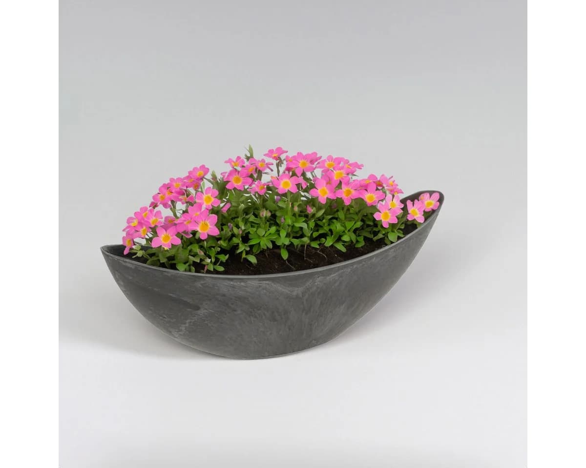 matches21 HOME & HOBBY Blumentopf Oval Schwarz 39 cm - Bild 4
