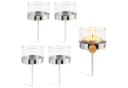 matches21 HOME & HOBBY Teelichthalter 4er Set Silber Metall & Glas Bild 2