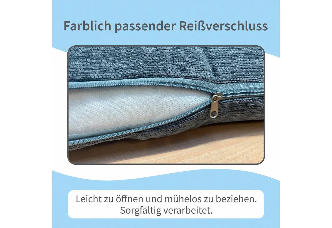 matches21 HOME & HOBBY Kissenbezüge 2er Set 45x45 cm Blau-Grau Meliert - Bild 4